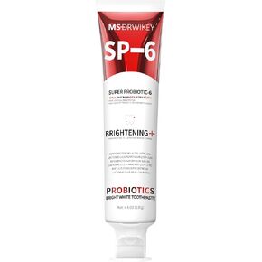 معجون أسنان تبييض بروبيوتيك SP-6 من MSDRWIKEY - تركيبة محسنة مع 6 بروبيوتيك لتبييض الأسنان وصحة اللثة - آمن على المينا، خالي من الفلورايد، نكهة النعناع المنعشة، 4.6 أونصة (2) in Kuwait