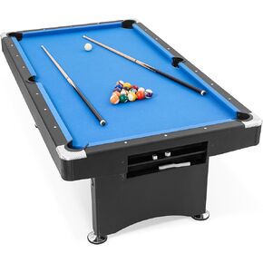 طاولة بلياردو مقاس 84 بوصة، طاولات بلياردو بطول 7 أقدام مع ملحقات، و2 عصا جديلة، وكرات بلياردو، ورف، وفرشاة لباد، وطباشير لأقبية غرفة الألعاب العائلية in Kuwait