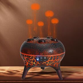 KCKJ Jellyfish Essential Oil Diffuser Sound-Activated Spray Dancing Jellyfish,250ml Aroma Air Diffuser, 3 Mist Modes & 7 Color Lights, Volcanic Lava Design for Home Bedroom(Black Crack) in Saudi Arabia