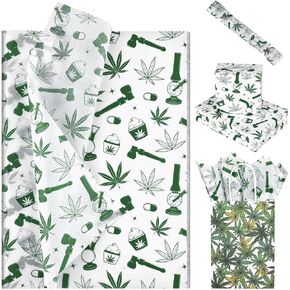 Bolsome 100 Sheets 20 * 14 Inches Green Leaves Tissue Paper for Gift Wrapping, Botanical Gift Wrap Tissue Paper for Birthday Wedding Bachelor Party Decor DIY Craft in Kuwait