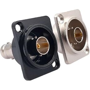 D-نوع مزدوج BNC موصل قابس الهيكل لوحة محول تركيب أجزاء مراقبة الصوت أنثى إلى أنثى المقبس 1 قطعة (أسود) in Kuwait