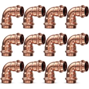 12PK Copper Press Fittings 3/4 inch Coupling with Stop Zero Lead P x P,3/4" Copper Coupling with Stop for Residential,Commercial Plumbing,Outer Diameter 7/8",Use with Hydraulic Press Fitting Tool in Kuwait