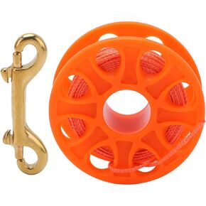 بكرة إصبع للغوص، خط نايلون 30 مترًا مع مشبك مسمار مزدوج الأطراف، برتقالي فلورسنت - تصميم خفيف الوزن، مواد مقاومة للتآكل، مثالية للكهف والتقنية (برتقالي) in Kuwait