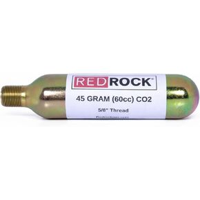 خرطوشة RedRock 45 جرام (60 سم مكعب) ثاني أكسيد الكربون - علبة ثاني أكسيد الكربون UNF 5/8-18 ملولبة لسترات النجاة القابلة للنفخ، وسترات الوسائد الهوائية، والبنادق الهوائية، وكرات الطلاء والمزيد in Kuwait