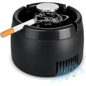 Smokeless Ashtray 2 in 1 Air Purifier Ashtray Smoke Removing Ash Tray Portable Smokeless Ashtrays USB Rechargeable Electric Ashtrays Indoor for Car Home and Office (Black1) in Saudi Arabia