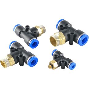 أنبوب غاز النحاس موصل سريع T-نوع المحملة PB6-01/8-02/10-03/12-04 1 قطعة (PB10-01) in Kuwait