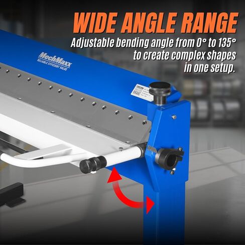 Mechmaxx 50 بوصة بمشبك القدم ومكابح الصندوق، آلة طي الصفائح المعدنية الخفيفة، زاوية الانحناء 0–135 درجة، رفع التثبيت 1.9 بوصة، عمق الصندوق 2 بوصة، الموديل PBA5014 in Kuwait