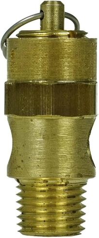 250325 صمام تخفيف ضغط أمان ضاغط الهواء - لاستبدال جزء ضاغط الهواء CAS250325 - صمام منبثق لضغط خزان الضاغط - 1/4 بوصة NPT 325 PSI 255 SCFM طول الصمام: 1-3/4 بوصة أصفر in Kuwait