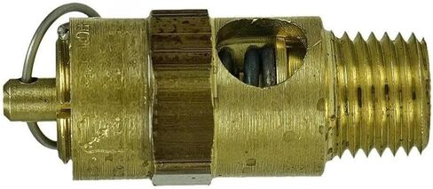 250325 صمام تخفيف ضغط أمان ضاغط الهواء - لاستبدال جزء ضاغط الهواء CAS250325 - صمام منبثق لضغط خزان الضاغط - 1/4 بوصة NPT 325 PSI 255 SCFM طول الصمام: 1-3/4 بوصة أصفر in Kuwait