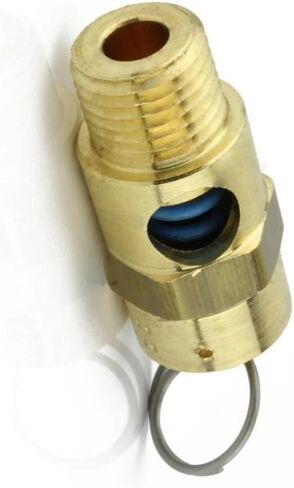 صمام تخفيف ضاغط الهواء 25070 - لأجزاء صهاريج تخزين ضاغط كونرادر - صمام منبثق لخزان الضاغط - 1/4 بوصة NPT 70 PSI 67 SCFM طول الصمام: 1-3/4 بوصة هيكل من النحاس الصلب in Kuwait