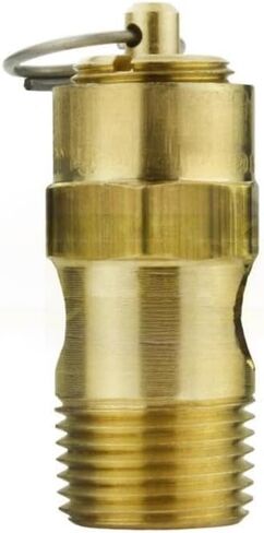 250-38-225 صمام تخفيف أمان ضاغط الهواء - لاستبدال أجزاء ضاغط الهواء Conrader - صمام منبثق لخزان الضاغط - 225 رطل لكل بوصة مربعة 3/8 بوصة ذكر NPT 194 SCFM طول الصمام 1-3/4 بوصة نحاس صلب ذهبي in Kuwait