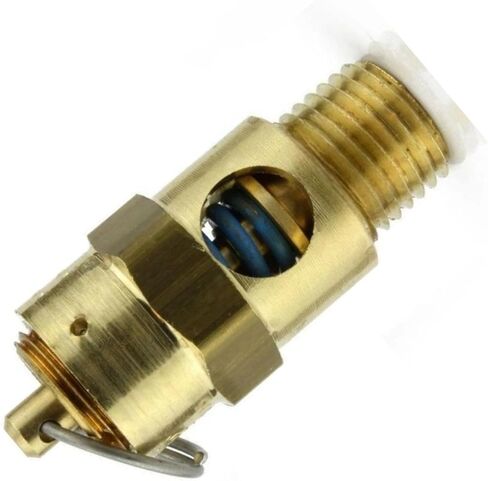 250150 صمام تخفيف ضغط أمان ضاغط الهواء - لاستبدال جزء ضاغط الهواء Conrader - صمام ضغط خزان الضاغط - 1/4 بوصة NPT 150 PSI 132 SCFM إجمالي طول الصمام: 1-3/4 بوصة in Kuwait