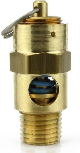 250150 صمام تخفيف ضغط أمان ضاغط الهواء - لاستبدال جزء ضاغط الهواء Conrader - صمام ضغط خزان الضاغط - 1/4 بوصة NPT 150 PSI 132 SCFM إجمالي طول الصمام: 1-3/4 بوصة in Kuwait