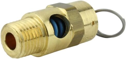 250150 صمام تخفيف ضغط أمان ضاغط الهواء - لاستبدال جزء ضاغط الهواء Conrader - صمام ضغط خزان الضاغط - 1/4 بوصة NPT 150 PSI 132 SCFM إجمالي طول الصمام: 1-3/4 بوصة in Kuwait