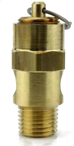 250150 صمام تخفيف ضغط أمان ضاغط الهواء - لاستبدال جزء ضاغط الهواء Conrader - صمام ضغط خزان الضاغط - 1/4 بوصة NPT 150 PSI 132 SCFM إجمالي طول الصمام: 1-3/4 بوصة in Kuwait