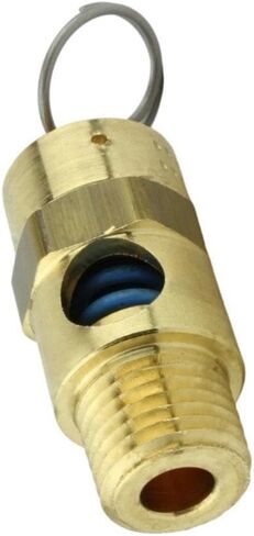 250150 صمام تخفيف ضغط أمان ضاغط الهواء - لاستبدال جزء ضاغط الهواء Conrader - صمام ضغط خزان الضاغط - 1/4 بوصة NPT 150 PSI 132 SCFM إجمالي طول الصمام: 1-3/4 بوصة in Kuwait