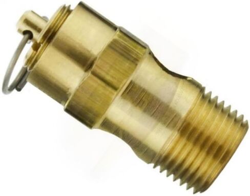 250-38-15 صمام تخفيف ضغط أمان ضاغط الهواء - لاستبدال أجزاء ضاغط الهواء Conrader SRV250-38-15 - صمام منبثق لضاغط الهواء - 15 رطل لكل بوصة مربعة 3/8 بوصة صمام MNPT L: 1-3/4 بوصة نحاس صلب ذهبي in Kuwait