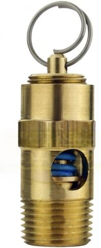 250-38-15 صمام تخفيف ضغط أمان ضاغط الهواء - لاستبدال أجزاء ضاغط الهواء Conrader SRV250-38-15 - صمام منبثق لضاغط الهواء - 15 رطل لكل بوصة مربعة 3/8 بوصة صمام MNPT L: 1-3/4 بوصة نحاس صلب ذهبي in Kuwait