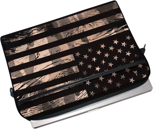 American USA Flag with Desert Camouflage Laptop Case Bag Sleeve Portable/Crossbody Messenger Briefcase Convertible w/Strap Pocket for MacBook Air/Pro Surface Dell ASUS hp Lenovo 15-15.4 inch in Kuwait