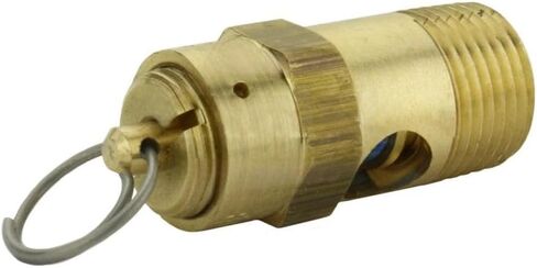 250-38-15 صمام تخفيف ضغط أمان ضاغط الهواء - لاستبدال أجزاء ضاغط الهواء Conrader SRV250-38-15 - صمام منبثق لضاغط الهواء - 15 رطل لكل بوصة مربعة 3/8 بوصة صمام MNPT L: 1-3/4 بوصة نحاس صلب ذهبي in Kuwait