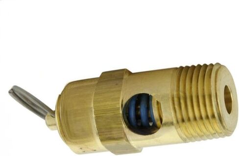 250-38-15 صمام تخفيف ضغط أمان ضاغط الهواء - لاستبدال أجزاء ضاغط الهواء Conrader SRV250-38-15 - صمام منبثق لضاغط الهواء - 15 رطل لكل بوصة مربعة 3/8 بوصة صمام MNPT L: 1-3/4 بوصة نحاس صلب ذهبي in Kuwait