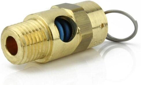 250125 صمام تخفيف الضغط الآمن لضاغط الهواء - لقطع غيار خزانات تخزين ضاغط الهواء كونرادر - صمام منبثق لضغط الخزان - 1/4 بوصة NPT 125 PSI 112 SCFM إجمالي طول الصمام: 1-3/4 بوصة in Kuwait