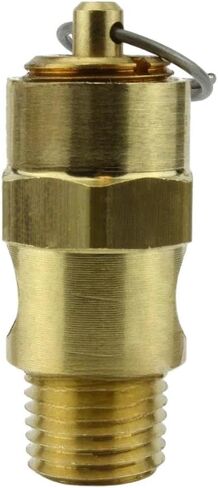 250125 صمام تخفيف الضغط الآمن لضاغط الهواء - لقطع غيار خزانات تخزين ضاغط الهواء كونرادر - صمام منبثق لضغط الخزان - 1/4 بوصة NPT 125 PSI 112 SCFM إجمالي طول الصمام: 1-3/4 بوصة in Kuwait