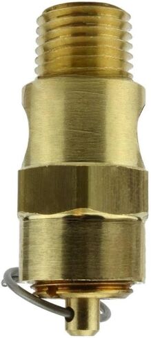 250125 صمام تخفيف الضغط الآمن لضاغط الهواء - لقطع غيار خزانات تخزين ضاغط الهواء كونرادر - صمام منبثق لضغط الخزان - 1/4 بوصة NPT 125 PSI 112 SCFM إجمالي طول الصمام: 1-3/4 بوصة in Kuwait