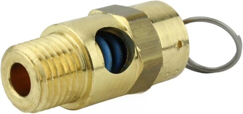 صمام تخفيف ضغط أمان ضاغط الهواء 25050 - لاستبدال جزء ضاغط الهواء Conrader - صمام منبثق لضغط خزان الضاغط - 1/4 بوصة NPT 50 PSI 51 SCFM إجمالي طول الصمام: 1-3/4 بوصة ﻿ in Kuwait