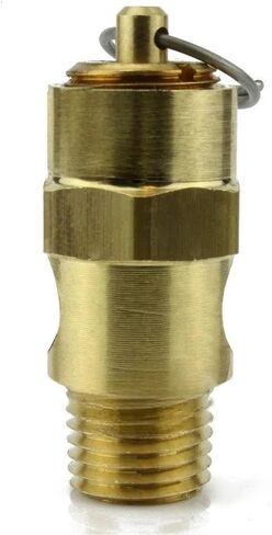 صمام تخفيف ضغط أمان ضاغط الهواء 25050 - لاستبدال جزء ضاغط الهواء Conrader - صمام منبثق لضغط خزان الضاغط - 1/4 بوصة NPT 50 PSI 51 SCFM إجمالي طول الصمام: 1-3/4 بوصة ﻿ in Kuwait