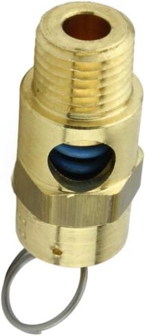 صمام تخفيف ضغط أمان ضاغط الهواء 25050 - لاستبدال جزء ضاغط الهواء Conrader - صمام منبثق لضغط خزان الضاغط - 1/4 بوصة NPT 50 PSI 51 SCFM إجمالي طول الصمام: 1-3/4 بوصة ﻿ in Kuwait