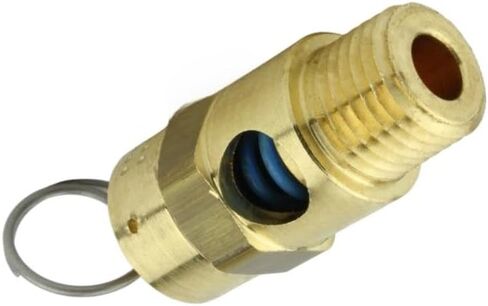 صمام تخفيف ضغط أمان ضاغط الهواء 25050 - لاستبدال جزء ضاغط الهواء Conrader - صمام منبثق لضغط خزان الضاغط - 1/4 بوصة NPT 50 PSI 51 SCFM إجمالي طول الصمام: 1-3/4 بوصة ﻿ in Kuwait