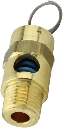 صمام تخفيف ضغط أمان ضاغط الهواء 25050 - لاستبدال جزء ضاغط الهواء Conrader - صمام منبثق لضغط خزان الضاغط - 1/4 بوصة NPT 50 PSI 51 SCFM إجمالي طول الصمام: 1-3/4 بوصة ﻿ in Kuwait