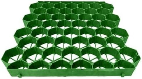 Gravel Ground Grid System - 4 Grids (1m²) for Driveway, Walkway, Landscaping & Parking Lots - Durable Green Grating (5cm Height, 4 Pieces) in Saudi Arabia