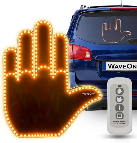 WaveOn Ultra 6 New Gestures Fun Finger Car Light with Remote | Glogesture Led Hand Sign for Car | Vehicle Electronics Gadget | Ideal Gifted Truck Accessories, Car Accessories for Men & Women in Kuwait