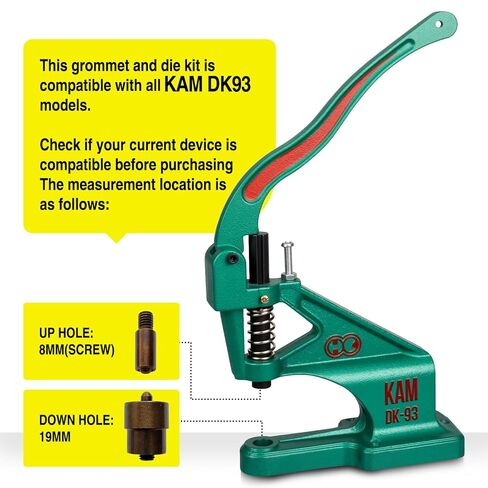 حلقة معدنية بقالب 1/8 بوصة (4 مم) - 1+3/16 بوصة (30 مم). فتحة مع أداة ضبط القالب. قوالب الإعداد لآلة الضغط اليدوية Universal KAM DK93 وDK98. 24 مقاسًا متاحًا (DK-93/1/8 بوصة/4 مم/أسود/300 مجموعة) in Kuwait