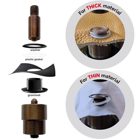 حلقة معدنية بقالب 1/8 بوصة (4 مم) - 1+3/16 بوصة (30 مم). فتحة مع أداة ضبط القالب. قوالب الإعداد لآلة الضغط اليدوية Universal KAM DK93 وDK98. 24 مقاسًا متاحًا (DK-93/1/8 بوصة/4 مم/أسود/300 مجموعة) in Kuwait