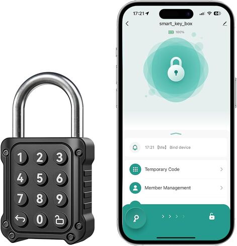 قفل NexusLab المختلط، قفل الخزانة وقفل خزانة الصالة الرياضية مع تطبيق TUYA، أمان عالي، تصنيف IP67، سبائك الزنك المضادة للتآكل، مثالي لخزانة الصالة الرياضية/المدرسة، آمن للخصوصية in Kuwait