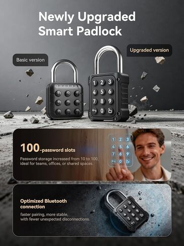 قفل NexusLab المختلط، قفل الخزانة وقفل خزانة الصالة الرياضية مع تطبيق TUYA، أمان عالي، تصنيف IP67، سبائك الزنك المضادة للتآكل، مثالي لخزانة الصالة الرياضية/المدرسة، آمن للخصوصية in Kuwait