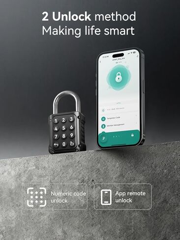 قفل NexusLab المختلط، قفل الخزانة وقفل خزانة الصالة الرياضية مع تطبيق TUYA، أمان عالي، تصنيف IP67، سبائك الزنك المضادة للتآكل، مثالي لخزانة الصالة الرياضية/المدرسة، آمن للخصوصية in Kuwait