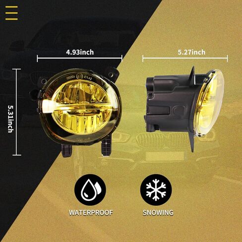 Fog Lights for BMW (F30 F32 F33 F36, 230i 320i 328d 328i 330e 330i 335i 340i 428i 430i 435i 440i, 2 3 4 Series), 2012-2020, LED Fog Lamps Replacement, 1 Pair, LED Bulbs (Yellow Lens) in Kuwait