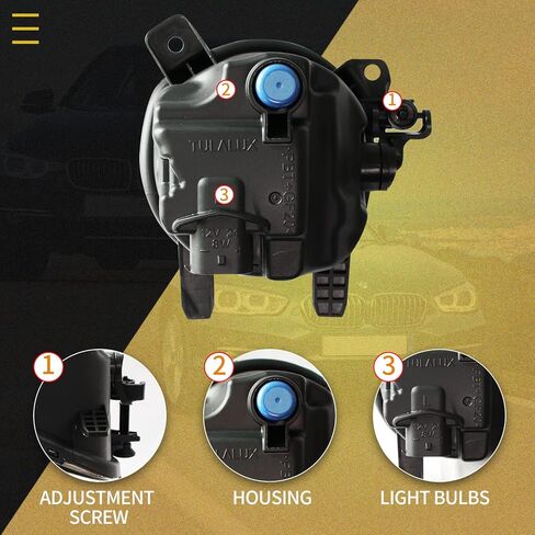 Fog Lights for BMW (F30 F32 F33 F36, 230i 320i 328d 328i 330e 330i 335i 340i 428i 430i 435i 440i, 2 3 4 Series), 2012-2020, LED Fog Lamps Replacement, 1 Pair, LED Bulbs (Yellow Lens) in Kuwait