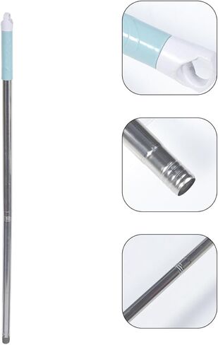 Amosfun 32.67In Stainless Steel Broom Handle Replacement Stick with Standard Threading for Floor Cleaning and Sweeping - Multi-Section Mop and Broom Pole in Saudi Arabia