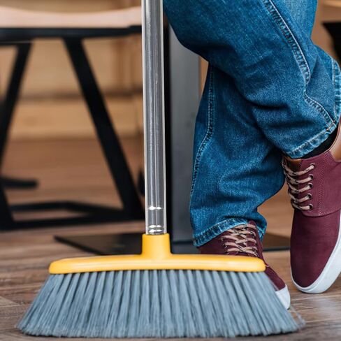 Amosfun 32.67In Stainless Steel Broom Handle Replacement Stick with Standard Threading for Floor Cleaning and Sweeping - Multi-Section Mop and Broom Pole in Saudi Arabia
