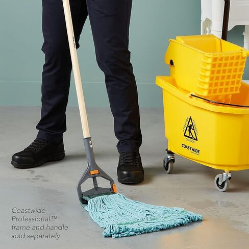 Coastwide Professional Looped-End Wet Mop Head, Medium, Recycled PET/Cotton Blend, 5" Headband, Blue in Kuwait