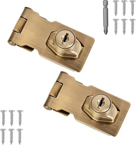 قطعة واحدة من أقفال الأبواب، مزلاج بمشبك، 4 بوصة من الفولاذ المقاوم للصدأ، مشبك قفل بمشبك أمان، مزلاج قفل بمشبك للأبواب، لمسة نهائية سميكة للغاية مع مسامير (قطعة واحدة من الفولاذ المقاوم للصدأ الأسود، 4 بوصة) in Kuwait