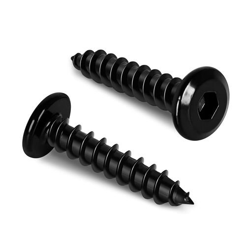 M6 x 20mm Flat Head Socket Cap Self Tapping Screws, Countersunk Wood Screws, 304 Stainless Steel 18-8, Allen Hex Drive, Black Finish, 25 PCS in Saudi Arabia