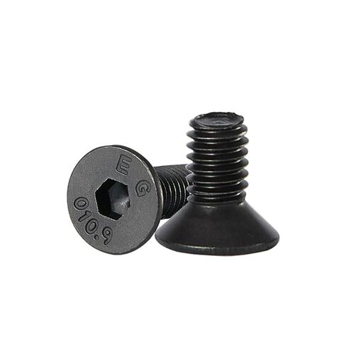 M4-0.7x8mm Flat Head Hex Socket Cap Screws, Countersunk Bolts, 10.9 Grade Alloy Steel, Black Oxide Finish, Allen Hex Drive, Metric Machine Fully Threaded, 50PCS in Kuwait