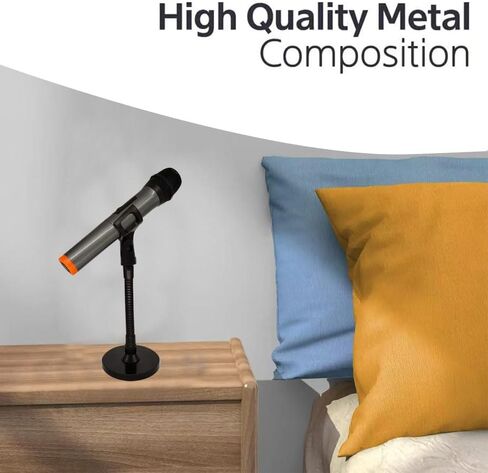 Microphone Stand for Podium Wall Mount with Flexible Gooseneck Arm 6inch Counterweight Base,Desk&Table Stands Multi-function DIY Holding Mic,Phone, Make-up Mirror Male 5/8&Female5/8 in Black. in Saudi Arabia