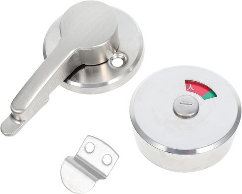MAGICLULU Stainless Steel Toilet Latch Privacy Door Lock with Vacant Occupied Indicator for Commercial Bathroom Partition, Keyless Privacy Hardware for Public Restroom Doors in Saudi Arabia